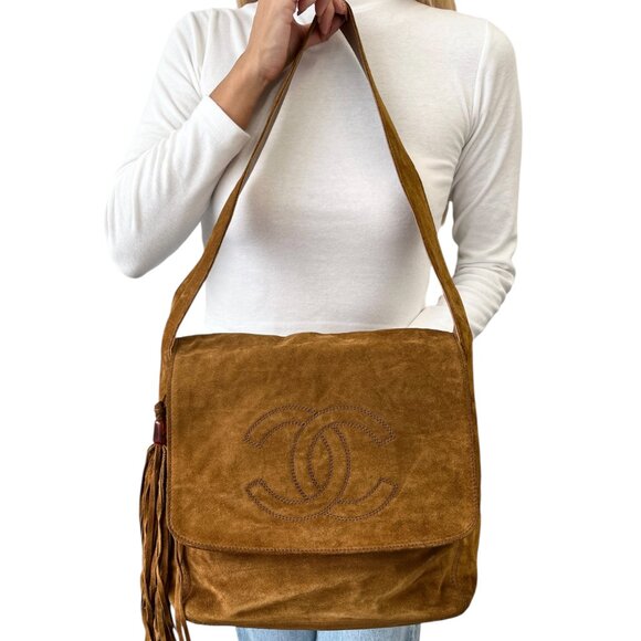 CHANEL Vintage CC Mark Logo Crossbody Shoulder Bag 2way Bag Fringe [106365] - Picture 2 of 14